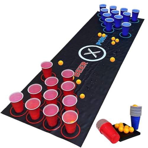 Gwtdtoad Bierpong Becher Set Trinkspiel Beer Pongs Tisch Matte Set Mit 24 Becher Und 24 Tischtennisbälle, Beerpong Partybecher Für Männer, Frauen,Teambuilding-Aktivitäten, Geburtstagsfeiern Gwtdtoad Bierpong Becher Set Trinkspiel Beer Pongs Tisch Matte Set Mit 24 Becher Und 24 Tischtennisbälle, Beerpong Partybecher Für Männer, Frauen,Teambuilding-Aktivitäten, Geburtstagsfeiern von Gwtdtoad