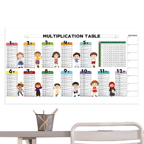 Gwtdtoad Multiplication Table Lernen Poster Einmaleins Trainer Für Kinder, Trocken Abwischbare Multiplikationstafel Wiederverwendbare Mathematik Tafel Für Wand Und Tür 80x40cm von Gwtdtoad