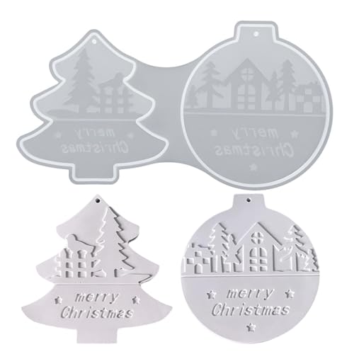 Silikonformen Gießformen Weihnachten Weihnachtsbäume Weihnachtskugeln Anhänger Silikonform Gipsformen Zum Gießen, Weihnachtsschmuck Schimmel Für Basteln Und Verschenken von Gwtdtoad