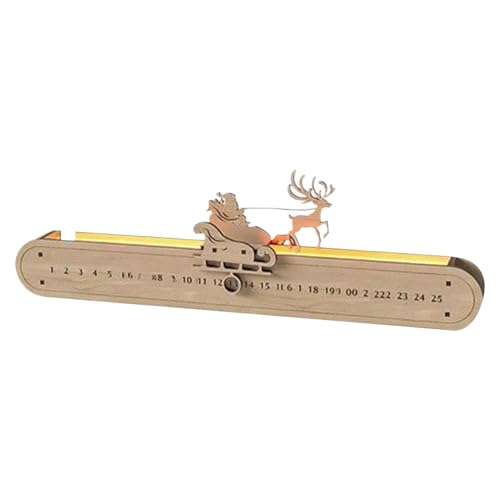 Weihnachts Adventskalender Holz Weihnachtsmann Hirschschlitten Weihnachtskalender Mit Schiebe-Design, Weihnachts Countdown Kalender Tafelaufsatz Für Den Weihnachtsstrumpf 40x21x8 Cm von Gwtdtoad