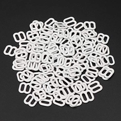 Gwxevce 100pcs Metall Dessous verstellbare Näh-BH Schieber Ringe Schnallen DIY 6mm-15mm Weiß von Gwxevce