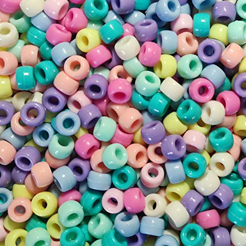 500 Pony Beads Macaron Candy mit Großem Loch für Schmuck, Armbänder, Ketten, Schlüsselanhänger, Basteln von Gxadwzy