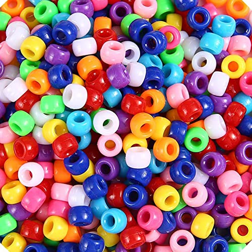 Gxadwzy 500 Stück Pony Beads 6x9mm Bunte Perlen Fädelperlen mit Großem Loch für Schmuck, Armbänder, Ketten, Schlüsselanhänger, Basteln Gxadwzy 500 Stück Pony Beads 6x9mm Bunte Perlen Fädelperlen mit Großem Loch für Schmuck, Armbänder, Ketten, Schlüsselanhänger, Basteln von Gxadwzy