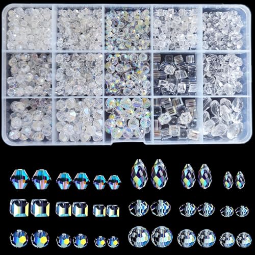 Gxadwzy 1000 Stück Kristall Glas Perlen Facettierte Glasperlen 4/6/8mm für DIY Schmuck Halskette Armband Basteln Gxadwzy 1000 Stück Kristall Glas Perlen Facettierte Glasperlen 4/6/8mm für DIY Schmuck Halskette Armband Basteln von Gxadwzy
