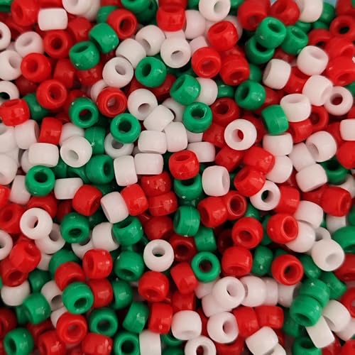 Gxadwzy 500 Stück Weihnachtliche Pony Perlen 6x9mm mit Großem Loch für Weihnachtliche Bastelarbeiten und Dekorationen Gxadwzy 500 Stück Weihnachtliche Pony Perlen 6x9mm mit Großem Loch für Weihnachtliche Bastelarbeiten und Dekorationen von Gxadwzy