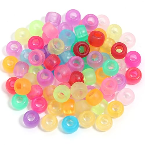 Gxadwzy 500 Stück Pony Beads 6x9mm Matt Transparent Bastelperlen mit Großem Loch für Armbänder, Ketten, Schlüsselanhänger, Basteln Gxadwzy 500 Stück Pony Beads 6x9mm Matt Transparent Bastelperlen mit Großem Loch für Armbänder, Ketten, Schlüsselanhänger, Basteln von Gxadwzy