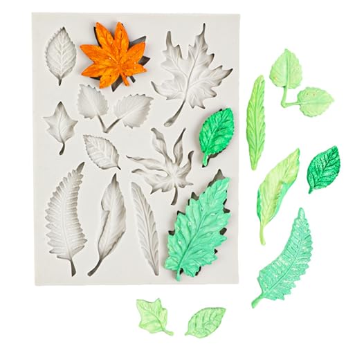 Gxdamxz Blätter Silikonform, Fondant Formen Silikon, 3D Kuchen Dekoriere DIY Gießformen, Leaves Silicone Mold, 16x12x1cm Gxdamxz Blätter Silikonform, Fondant Formen Silikon, 3D Kuchen Dekoriere DIY Gießformen, Leaves Silicone Mold, 16x12x1cm von Gxdamxz