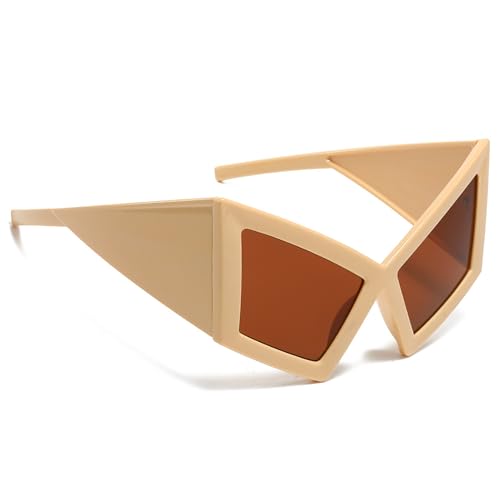 Gxdamxz Lustige Sonnenbrille, Brillen Witzige Geformte mit Großem Rahmen für Halloween/Karneval/Party (Beige) von Gxdamxz