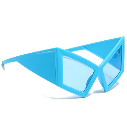 Gxdamxz Lustige Sonnenbrille, Brillen Witzige Geformte mit Großem Rahmen für Halloween/Karneval/Party (Blau) von Gxdamxz