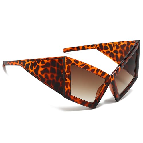 Gxdamxz Lustige Sonnenbrille, Brillen Witzige Geformte mit Großem Rahmen für Halloween/Karneval/Party (Leopard) von Gxdamxz