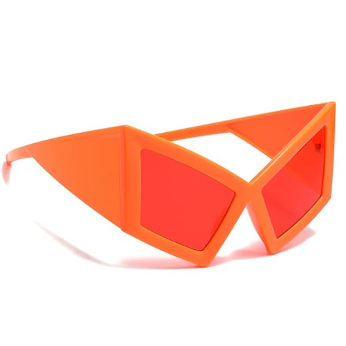 Gxdamxz Lustige Sonnenbrille, Brillen Witzige Geformte mit Großem Rahmen für Halloween/Karneval/Party (Orange) von Gxdamxz