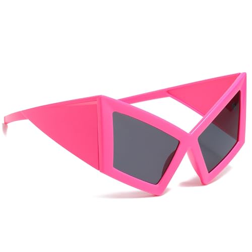 Gxdamxz Lustige Sonnenbrille, Brillen Witzige Geformte mit Großem Rahmen für Halloween/Karneval/Party (Rosa+Schwarz) von Gxdamxz