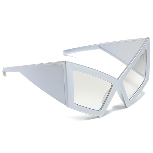 Gxdamxz Lustige Sonnenbrille, Brillen Witzige Geformte mit Großem Rahmen für Halloween/Karneval/Party (Silber) von Gxdamxz