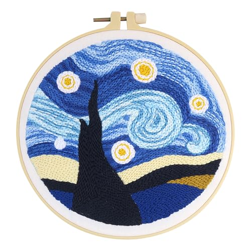 Gxdamxz Punch Needle Set Anfänger mit Hoop für Dekoration & Geschenk, Sternenhimmel von Gxdamxz