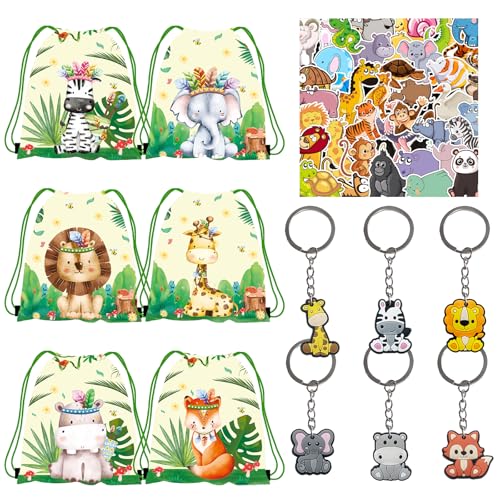 Dschungeltiere Kinder Party Mitgebsel, Tierische Kindergeburtstag Geschenke Mit Sporttasche SchlüSselanhäNger Aufkleber, Dschungel Tiere Gastgeschenke, Für Jungen MäDchen Tiere Cartoon Thema Party Dschungeltiere Kinder Party Mitgebsel, Tierische Kindergeburtstag Geschenke Mit Sporttasche SchlüSselanhäNger Aufkleber, Dschungel Tiere Gastgeschenke, Für Jungen MäDchen Tiere Cartoon Thema Party von Gxhong