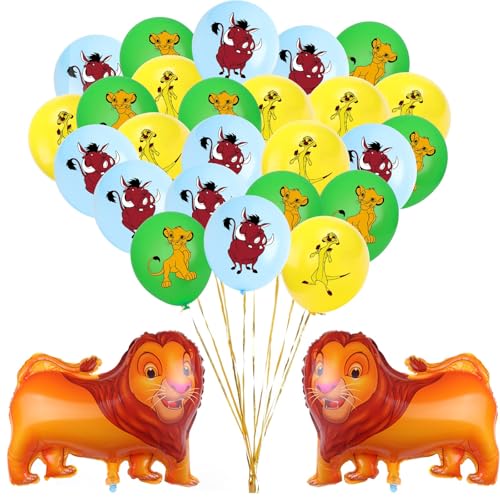 Gxhong Geburtstag Ballons Party Dekoration The lion king Thema Folienballons, Geburtstag Party Deko Set, Tiere Thema Partydekoration Geburtstags Dekoration Luftballons, für Kindergeburtstag Dekoration von Gxhong