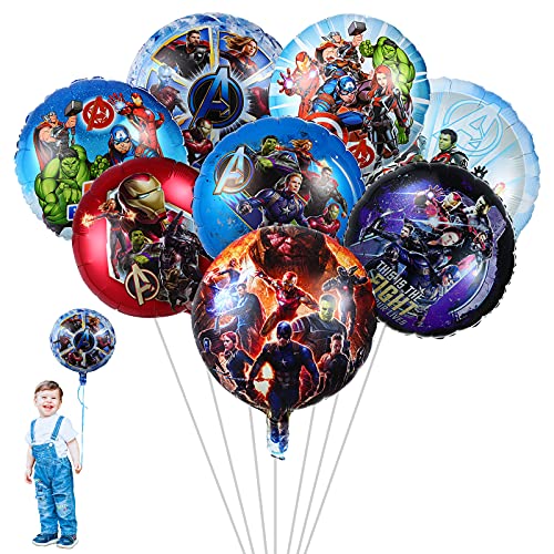 Gxhong Superhelden Deko Geburtstag,8 Stück Folienballons Avengers Party Dekorationen Superhelden Party Ballons Geburtstags Luftballons,für Kindergeburtstag,Baby Shower,Thema Partei,für Jungen Mädchen von Gxhong