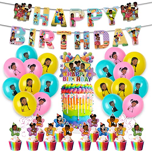 Kindergeburtstag Luftballons, Gracies Corner Latexballons, Bunte Luftballons Set, Geburtstag Party Ballons Cake Topper Banner, Helium Ballons für Jungen Mädchen Geburtstagsfeier von Gxhong