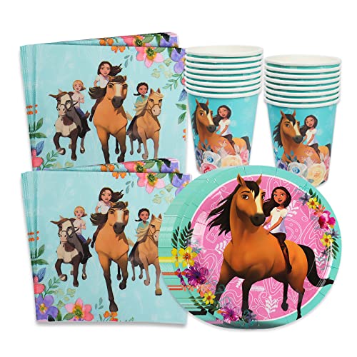 Spirit Thema Geburtstag Deko Party Supplies Set, Horse Party Deko Geburtstag Geschirr Kit, 48 pcs Pferd Geburtstag Party Set mit Pappteller Becher Servietten für Kinder Geburtstag Party Tischdeko Spirit Thema Geburtstag Deko Party Supplies Set, Horse Party Deko Geburtstag Geschirr Kit, 48 pcs Pferd Geburtstag Party Set mit Pappteller Becher Servietten für Kinder Geburtstag Party Tischdeko von Gxhong
