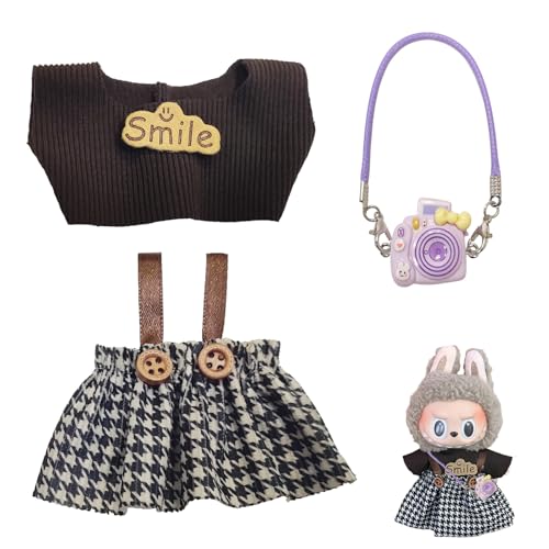 Gxlaihly Kleidung für Labub Puppe, Labubu Plüsch Puppenkleidung, Labubu Puppenkleidung, Kleidung für Labubu Puppe, Labubu Kleidung für 17 cm große Labubu Puppe (B13 (ohne Plüschspielzeug)) von Gxlaihly