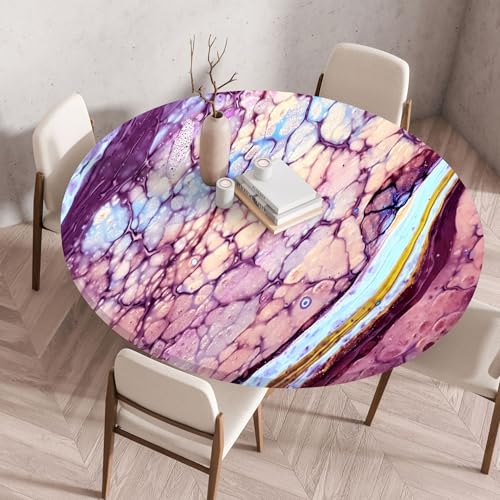 Tischdecke Rund Marmormuster Tischdecke Abwaschbar Rund Polyester Waterproof Fleckschutz Elastische Kante für Esstisch, Esszimmer, Couchtisch Tischdecke Rund Marmormuster Tischdecke Abwaschbar Rund Polyester Waterproof Fleckschutz Elastische Kante für Esstisch, Esszimmer, Couchtisch von Gxllhh