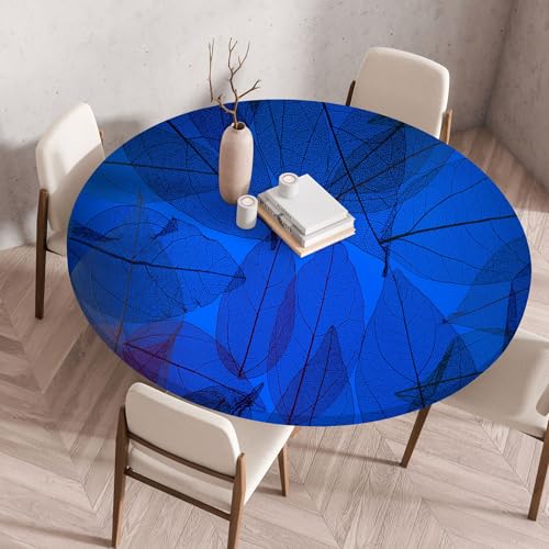 Tischdecke Rund Tiefblaues Muster Runde Tischdecke Abwaschbar Polyester wasserdichte Antifouling Waschbar Und Abwischbar Pflegeleicht für Esstisch, Esszimmer, Couchtisch Tischdecke Rund Tiefblaues Muster Runde Tischdecke Abwaschbar Polyester wasserdichte Antifouling Waschbar Und Abwischbar Pflegeleicht für Esstisch, Esszimmer, Couchtisch von Gxllhh