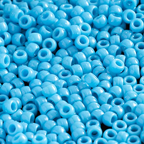 1000 Stück Acryl-Perlen, 6 x 9 mm, für Kunsthandwerk, Armbänder, Halsketten, Schmuckherstellung, Ohrringe, Haarflechten (blau) von Gxueshan