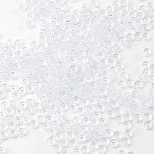 1000 Stück Acryl-Perlen, durchscheinend, weiß, 6 x 9 mm, für Kunsthandwerk, Armbänder, Halsketten, Schmuckherstellung, Ohrringe, Haarflechten (transparent) von Gxueshan