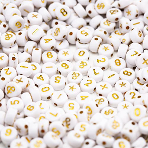 500 Stück Acryl-Zahlen-Symbol-Perlen Armbänder für die Schmuckherstellung von Gxueshan