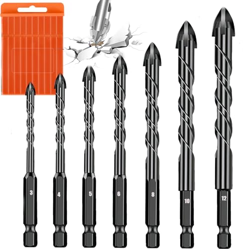 Four-Flute Sawtooth Eccentric Drill Bit with Storage Box, New Four Edge Sawtooth Eccentric Drill Bit, High-Strength Eccentric Drill Sets, Steel, Brass, Wood, Plastic, Etc (Black suit) von Gyagalre