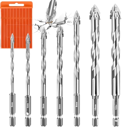 Four-Flute Sawtooth Eccentric Drill Bit with Storage Box, New Four Edge Sawtooth Eccentric Drill Bit, High-Strength Eccentric Drill Sets, Steel, Brass, Wood, Plastic, Etc (Silver suit) von Gyagalre