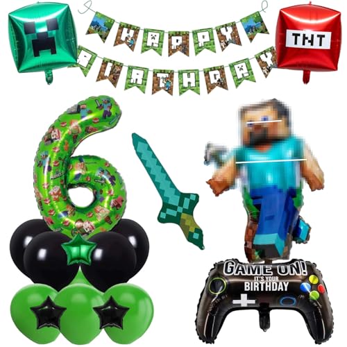 5. Gaming Geburtstag Dekorationen 5 Jahr Happy Birthday Ballon Banner Folienballons für Junge Geburtstag Luftballons Cartoon Supplies Gaming Thema Party Supplies (6 5. Gaming Geburtstag Dekorationen 5 Jahr Happy Birthday Ballon Banner Folienballons für Junge Geburtstag Luftballons Cartoon Supplies Gaming Thema Party Supplies (6 von Gyoungt