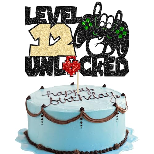 Gyufise 1 x Videospiel-Kuchenaufsatz zum 12. Geburtstag, Videospiel-Controller, Level 12 von Gyufise