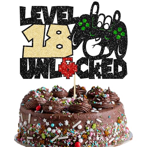 Gyufise 1 x Videospiel-Kuchenaufsatz zum 18. Geburtstag, Controller, Kuchenpick-Level 18. freigeschaltet, Party-Kuchendekorationen für den 18. Geburtstag, Party-Dekorationen Gyufise 1 x Videospiel-Kuchenaufsatz zum 18. Geburtstag, Controller, Kuchenpick-Level 18. freigeschaltet, Party-Kuchendekorationen für den 18. Geburtstag, Party-Dekorationen von Gyufise
