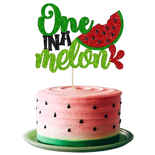 Gyufise 1 x Wassermelonen-Kuchenaufsatz, Glitzer, One in a Melone, Kuchenspieß, Wassermelone, erster Geburtstag, Kuchendekorationen für Sommer, Obst, Babyparty, Jungen, Mädchen, 1. Geburtstag, Gyufise 1 x Wassermelonen-Kuchenaufsatz, Glitzer, One in a Melone, Kuchenspieß, Wassermelone, erster Geburtstag, Kuchendekorationen für Sommer, Obst, Babyparty, Jungen, Mädchen, 1. Geburtstag, von Gyufise