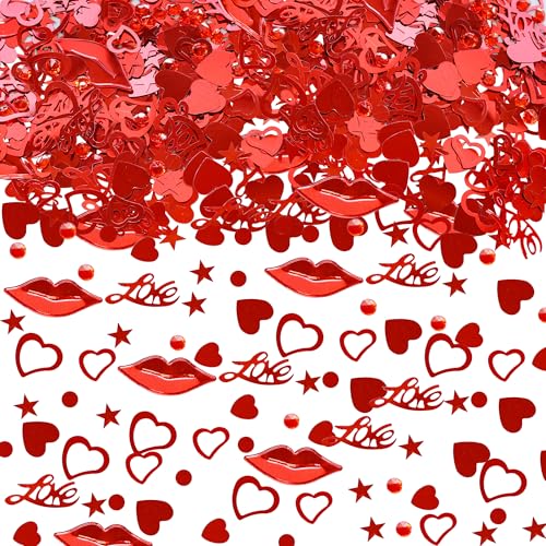 Gyufise 1000 Stück rote Herz-Lippenstifte, DIY-Konfetti, Happy Valentine's Day, Tisch-Konfetti, Herz-Konfetti für Urlaub, Valentinstag, Hochzeit, Jahrestag, Party, Streusel, Konfetti-Dekorationen Gyufise 1000 Stück rote Herz-Lippenstifte, DIY-Konfetti, Happy Valentine's Day, Tisch-Konfetti, Herz-Konfetti für Urlaub, Valentinstag, Hochzeit, Jahrestag, Party, Streusel, Konfetti-Dekorationen von Gyufise