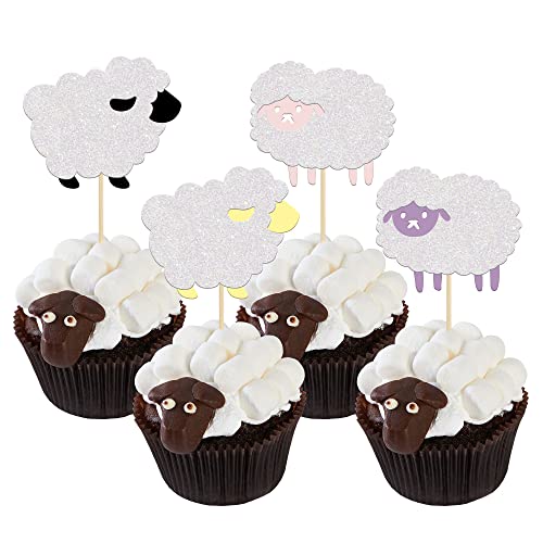 Gyufise 24 Stück Schaf-Cupcake-Topper Glitzer Bauernhoftiere Cupcake Picks Dekorationen für Tierthema Babyparty Kinder Jungen Mädchen Geburtstag Babyparty Party Zubehör Gyufise 24 Stück Schaf-Cupcake-Topper Glitzer Bauernhoftiere Cupcake Picks Dekorationen für Tierthema Babyparty Kinder Jungen Mädchen Geburtstag Babyparty Party Zubehör von Gyufise