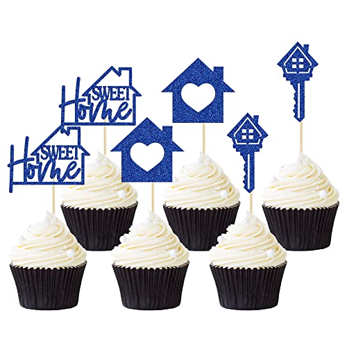 Gyufise 24 Stück Sweet Home Cupcake Topper Glitzer Schlüssel Einweihungsfeier Cupcake Picks für Willkommen neues Zuhause Thema Party Kuchen Dekorationen Zubehör Blau Gyufise 24 Stück Sweet Home Cupcake Topper Glitzer Schlüssel Einweihungsfeier Cupcake Picks für Willkommen neues Zuhause Thema Party Kuchen Dekorationen Zubehör Blau von Gyufise
