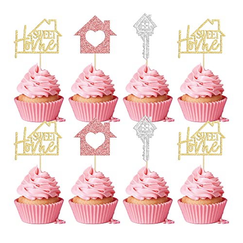 Gyufise 24 Stück süße Cupcake-Topper mit Glitzer-Schlüssel, Einweihungs-Cupcake-Picks für Willkommen, neues Zuhause, Themenparty, Kuchendekorationen, Zubehör, mehrfarbig Gyufise 24 Stück süße Cupcake-Topper mit Glitzer-Schlüssel, Einweihungs-Cupcake-Picks für Willkommen, neues Zuhause, Themenparty, Kuchendekorationen, Zubehör, mehrfarbig von Gyufise