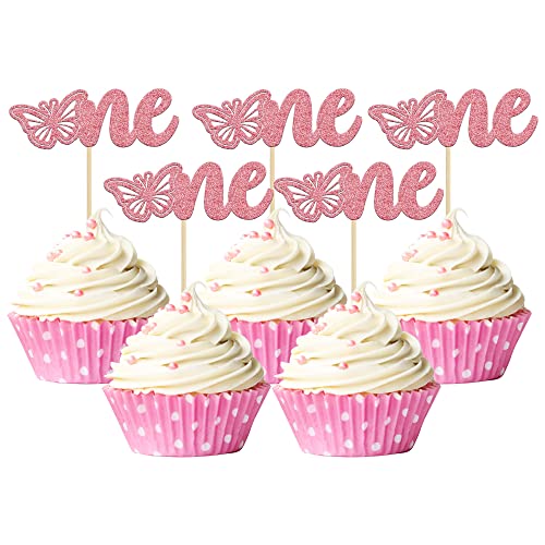 Gyufise 24 Stück rosa Glitzer ein Schmetterling Cupcake Topper Junge Mädchen Kuchen Dekorationen Schmetterling Thema Babyparty Mädchen Geburtstag Party Kuchen Dekorationen Zubehör Gyufise 24 Stück rosa Glitzer ein Schmetterling Cupcake Topper Junge Mädchen Kuchen Dekorationen Schmetterling Thema Babyparty Mädchen Geburtstag Party Kuchen Dekorationen Zubehör von Gyufise