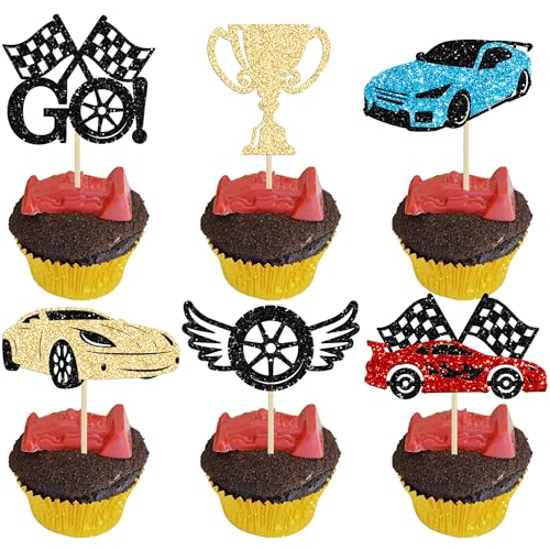 Gyufise 24Pcs Let's Go Racing Cupcake Toppers Glitter Kämpfen Rennwagen Cupcake Picks Rennwagen Cupcake Toppers für Baby Dusche Racing Sport Thema Geburtstag Party Kuchen Dekore Zubehör Gyufise 24Pcs Let's Go Racing Cupcake Toppers Glitter Kämpfen Rennwagen Cupcake Picks Rennwagen Cupcake Toppers für Baby Dusche Racing Sport Thema Geburtstag Party Kuchen Dekore Zubehör von Gyufise
