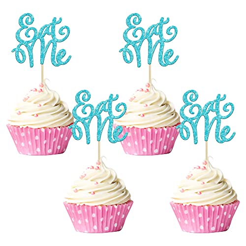 Gyufise 36 Stück Eat Me Cupcake-Topper, blauer Glitzer, Alice im Wunderland, Cupcake-Picker für Alice-Thema, Babyparty, Kinder, Jungen, Mädchen, Geburtstagsparty, Kuchendekorationen Gyufise 36 Stück Eat Me Cupcake-Topper, blauer Glitzer, Alice im Wunderland, Cupcake-Picker für Alice-Thema, Babyparty, Kinder, Jungen, Mädchen, Geburtstagsparty, Kuchendekorationen von Gyufise