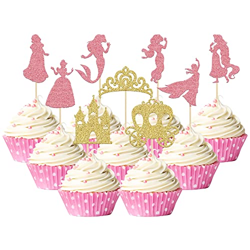 Gyufise Cupcake-Topper, Prinzessinnen-Motiv, Kronenschloss, Mädchen, Kuchendekoration, Geburtstag, Obst, Picks für Prinzessinnen, Mädchen, Babyparty, Motto-Party-Dekoration, 36 Stück Gyufise Cupcake-Topper, Prinzessinnen-Motiv, Kronenschloss, Mädchen, Kuchendekoration, Geburtstag, Obst, Picks für Prinzessinnen, Mädchen, Babyparty, Motto-Party-Dekoration, 36 Stück von Gyufise