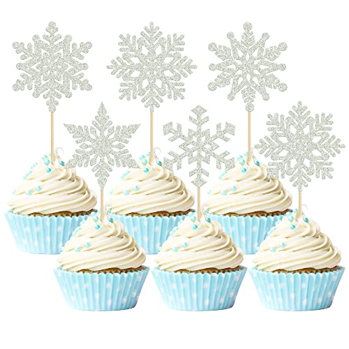 Gyufise 36 Stück Schneeflocken Cupcake Topper Silber Glitzer Winter Frozen Thema Cupcake Picks Baby Shower Kinder Geburtstag Party Weihnachten Kuchen Dekorationen Zubehör Gyufise 36 Stück Schneeflocken Cupcake Topper Silber Glitzer Winter Frozen Thema Cupcake Picks Baby Shower Kinder Geburtstag Party Weihnachten Kuchen Dekorationen Zubehör von Gyufise