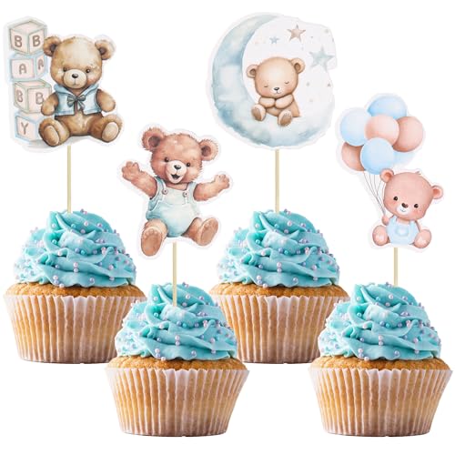 Gyufise 36Pcs Baby Dusche Bär Cupcake Toppers Mond Baby Bär Baby Dusche Kuchen Topper Dekorationen Dschungel-Tier-Thema Baby-Dusche-Geburtstag-Party-Kuchen-Supplies blau Gyufise 36Pcs Baby Dusche Bär Cupcake Toppers Mond Baby Bär Baby Dusche Kuchen Topper Dekorationen Dschungel-Tier-Thema Baby-Dusche-Geburtstag-Party-Kuchen-Supplies blau von Gyufise