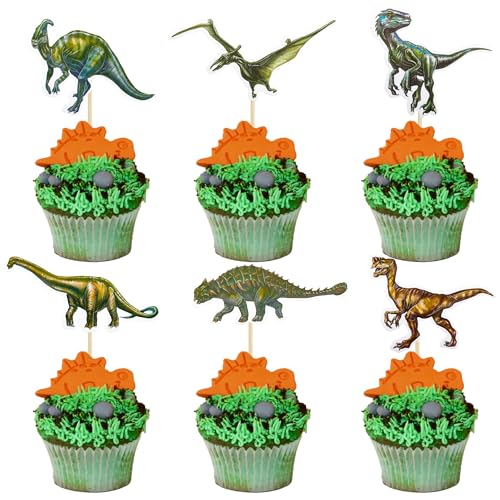 Gyufise 36Pcs Dinosaur Cupcake Toppers Roar Dinosaur Cupcake Picks Decorations for Dino Theme Baby Shower Kids Birthday Party Cake Decorations Supplies … Gyufise 36Pcs Dinosaur Cupcake Toppers Roar Dinosaur Cupcake Picks Decorations for Dino Theme Baby Shower Kids Birthday Party Cake Decorations Supplies … von Gyufise