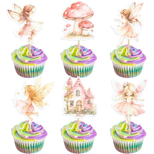 Gyufise 36Pcs Fee Cupcake Toppers Fee Geburtstag Party Dekorationen Chic Blume Fee Baby Dusche Party Cupcake Topper Dekorationen für Mädchen Elfen Fee Geburtstag Party Cupcake Dekorationen Multi 2 Gyufise 36Pcs Fee Cupcake Toppers Fee Geburtstag Party Dekorationen Chic Blume Fee Baby Dusche Party Cupcake Topper Dekorationen für Mädchen Elfen Fee Geburtstag Party Cupcake Dekorationen Multi 2 von Gyufise