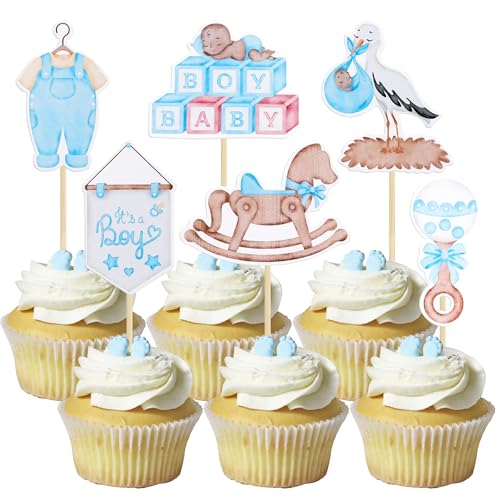 Gyufise 36Pcs Oh Baby Cupcake Toppers Schnuller Wolke Mond Stern Baby Junge Cupcake Picks Schwan Baby Shower It's a Boy Tortendekorationen für Baby Shower Kids Boys Birthday Party Supplies Blau Gyufise 36Pcs Oh Baby Cupcake Toppers Schnuller Wolke Mond Stern Baby Junge Cupcake Picks Schwan Baby Shower It's a Boy Tortendekorationen für Baby Shower Kids Boys Birthday Party Supplies Blau von Gyufise