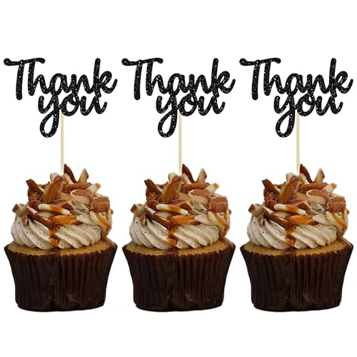 Gyufise Cupcake-Aufsätze mit Aufschrift "Thank You", glitzernd, für Babyparty, Jungen, Mädchen, Geburtstag, Partyzubehör, 36 Stück Gyufise Cupcake-Aufsätze mit Aufschrift "Thank You", glitzernd, für Babyparty, Jungen, Mädchen, Geburtstag, Partyzubehör, 36 Stück von Gyufise