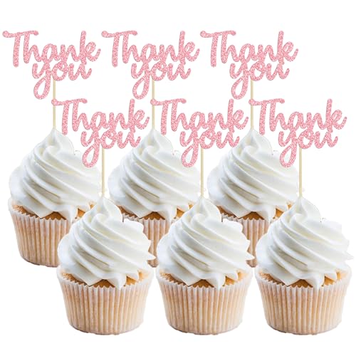 Gyufise Cupcake-Aufsätze mit Aufschrift "Thank You", glitzernd, für Babyparty, Jungen, Mädchen, Geburtstag, Partyzubehör, 36 Stück Gyufise Cupcake-Aufsätze mit Aufschrift "Thank You", glitzernd, für Babyparty, Jungen, Mädchen, Geburtstag, Partyzubehör, 36 Stück von Gyufise